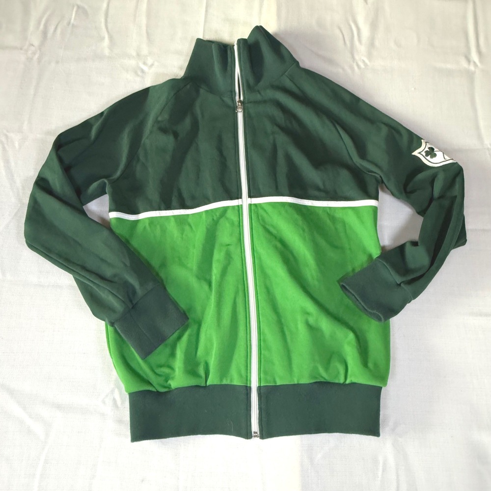 Vintage 90s Ireland Track Jacket Shamrock Green Full Zip ACE Size Medium
